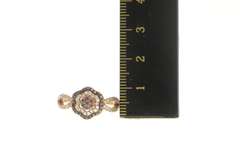 Sterling Silver Pave Flower Halo Promise White & Brown CZ Ring
