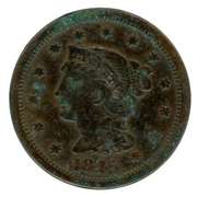 1845 Braided Hair Large Cent
