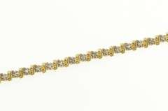 14K Yellow Gold 0.50 Ctw Diamond Classic Wavy Link Tennis Bracelet