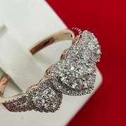 LADIES 14K GOLD AND DIAMOND HEART RING
