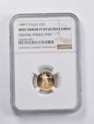 PF69 UCAM Error 1989-P $5 American 1/10 Oz. .999 Fine Gold Buffalo NGC