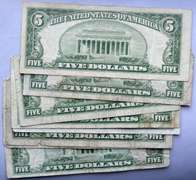 8 Various Series $5 Silver Certificates