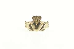 9K Yellow Gold Irish Claddagh Traditional Celtic Loyalty Ring