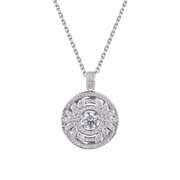 Detailed Big Round Pendant In Dancing Stone