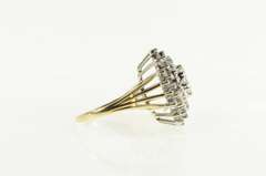 14K Yellow Gold 1.15 Ctw Pave Oval Diamond Cluster Statement Ring
