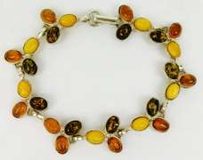 Sterling Silver Multi-Amber Bracelet