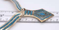 Vintage Sterling Silver Mexico Signed Turquoise Necklace