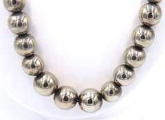 STERLING SILVER GRADUATED BEAD NECKLACE.