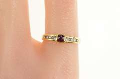 14K Yellow Gold Ruby Diamond Channel Accent Engagement Ring