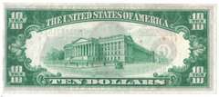 1928-B $10 Ten Dollar Green Seal Hamilton Bank Note US Bill