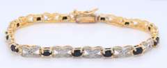 Sterling Silver Gemstone and Cubic Zirconia Tennis Bracelet