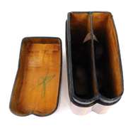 Vintage Italian Leather & Gold Gilt Card Box