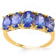 PERFECT 2.20 CT GENUINE TANZANITE 10K SOLID YELLOW GOLD RING
