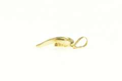 18K Yellow Gold Diamond Inset Curvy Heart Love Symbol Pendant