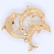 Favorite Yellow Gold 3 Dolphin Pendant