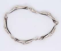 Vintage Sterling Silver Dolphin Link Bracelet