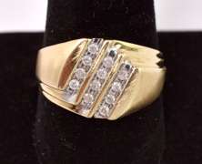 Magnificent Men's Diamond Ring in Yellow Gold