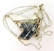 Signed Large Sterling Butterfly Necklace