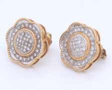 Fabulous Yellow Gold Diamond Earrings