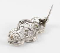 Sweet Platinum Filigree Diamond Pin