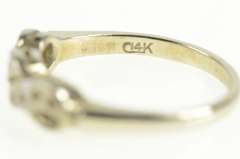 14K White Gold Vintage NOS 1950's Wavy Wedding Band Setting Ring