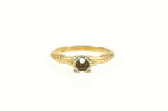 14K Yellow Gold 3.75mm Engagement Setting Vintage NOS 1950's Ring