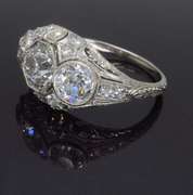 Vintage 2.32CTW Diamond Cocktail Ring made in Platinum