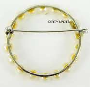 Vintage Sterling Cultured Pearls Circle Pin