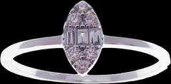 Brilliant Oval Diamond Cluster 18k White Gold Ring