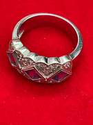 LADIES 14K WHITE GOLD , DIAMOND AND TANZANITE RING
