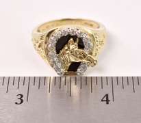 Incredible Men's Equestrian Ring in Yellow Gold
