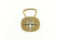 18K Yellow Gold Bulgari Two Tone North Star Symbol Key Ring