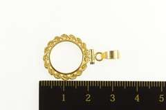 14K Yellow Gold 13.3mm 1/20 oz. Gold Panda Coin Holder Charm/Pendant