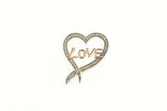 10K White Gold Love Diamond Heart Curvy Romantic Anniversary Pendant