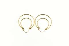 14K Yellow Gold Two Tone 29.0mm Layered Round Hoop Earrings