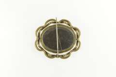 Gold Filled Victorian Mourning Photo Locket Fabric Case Pin/Brooch