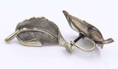 Lot of 2 Leaf Earrings and Brooch