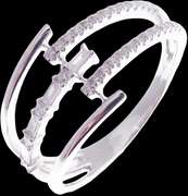 Elegant Contemporary 18k White Gold Diamond Ring