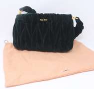 Miu Miu Emerald Green Suede Handbag