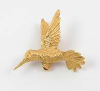 Well Detailed 14k Hummingbird Brooch