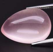 Glowing! 16.74ct powder pink Rose Quartz cabochon