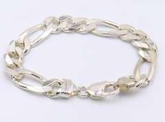 Vintage Italian Heavy Figaro Sterling Silver Bracelet