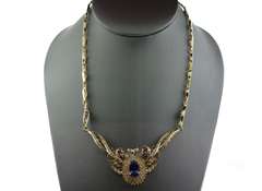 Gorgeous 14kt Yellow Gold, Tanzanite, & Diamond Necklace