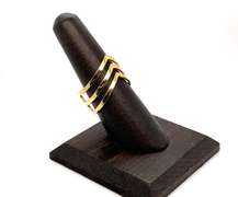 Retro Triple Chevron 14kt Gold Plated Ring