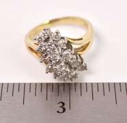 Wonderful Waterfall Diamond Ring in 14K Yellow Gold