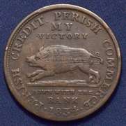 1834 Andrew Jackson Running Boar Hard Times Token HT-9 R-1