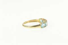 14K Yellow Gold Five Stone Blue Topaz Retro Statement Ring