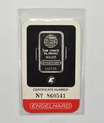 Engelhard 1 Ounce .999 Fine Platinum Bar - COA