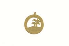 14K Yellow Gold Canarias Canary Islands Tropic Souvenir Charm/Pendant