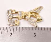 Dazzling CZ Archangel Pendant in 14K Yellow Gold